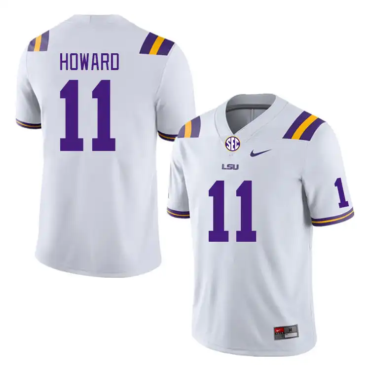 Men's LSU Tigers Jaxon Howard #11 White NCAA Football Jersey